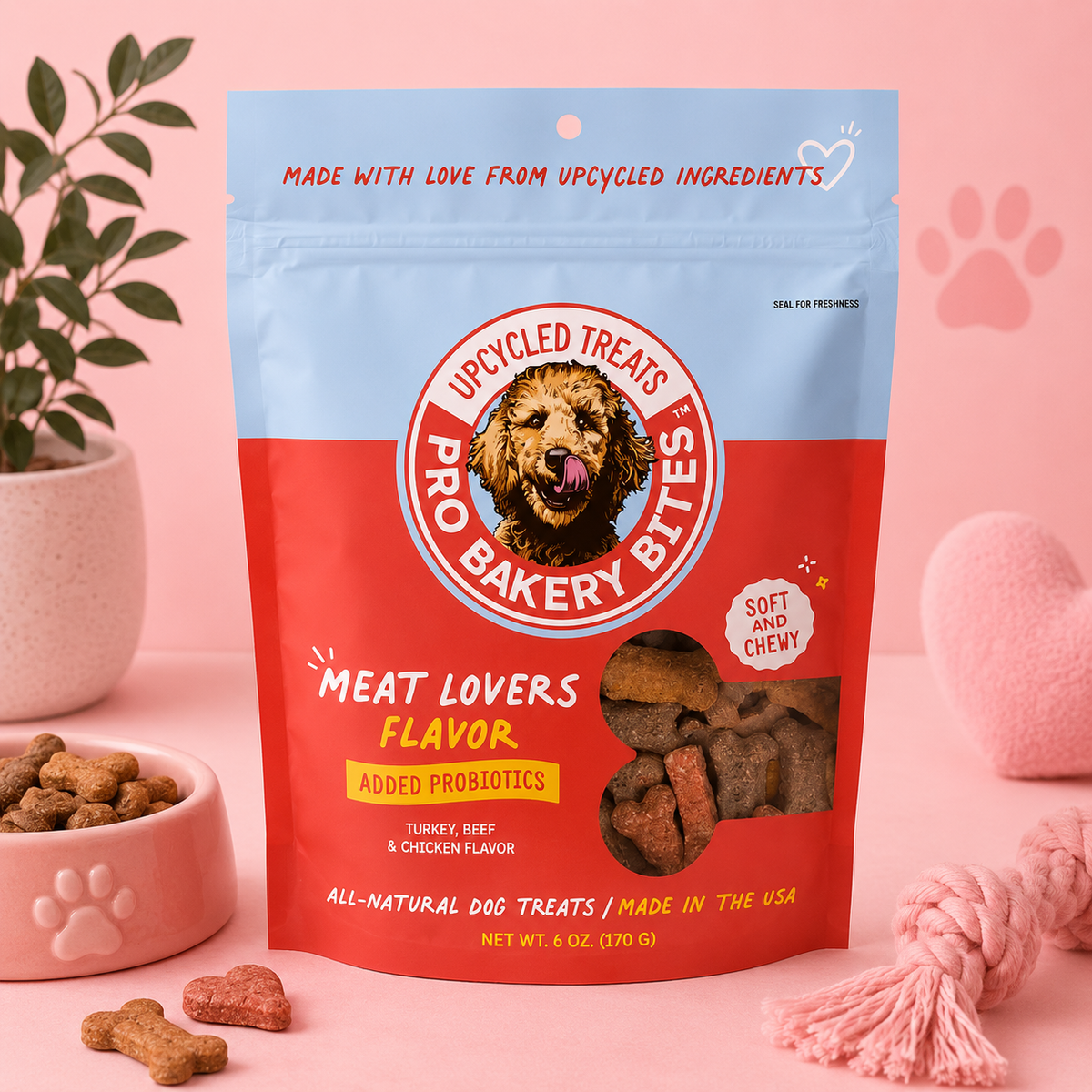 Meat Lovers Soft & Chewy Dog Treats by Pro Bakery Bites