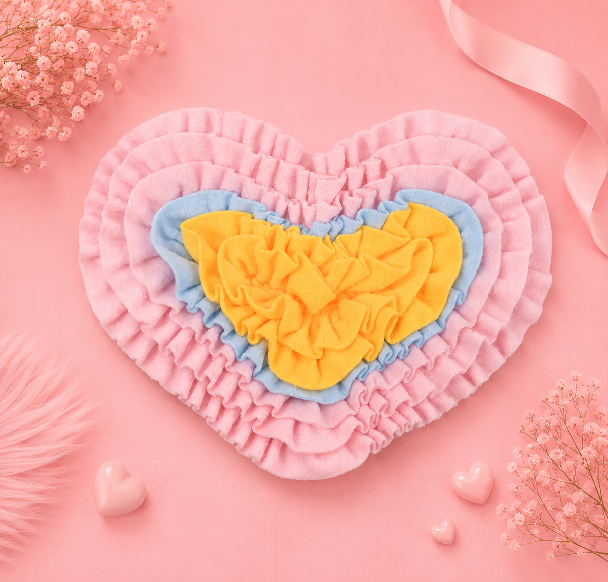 Heart-Shaped Snuffle Mat for Dogs | Interactive Enrichment Feeding Mat