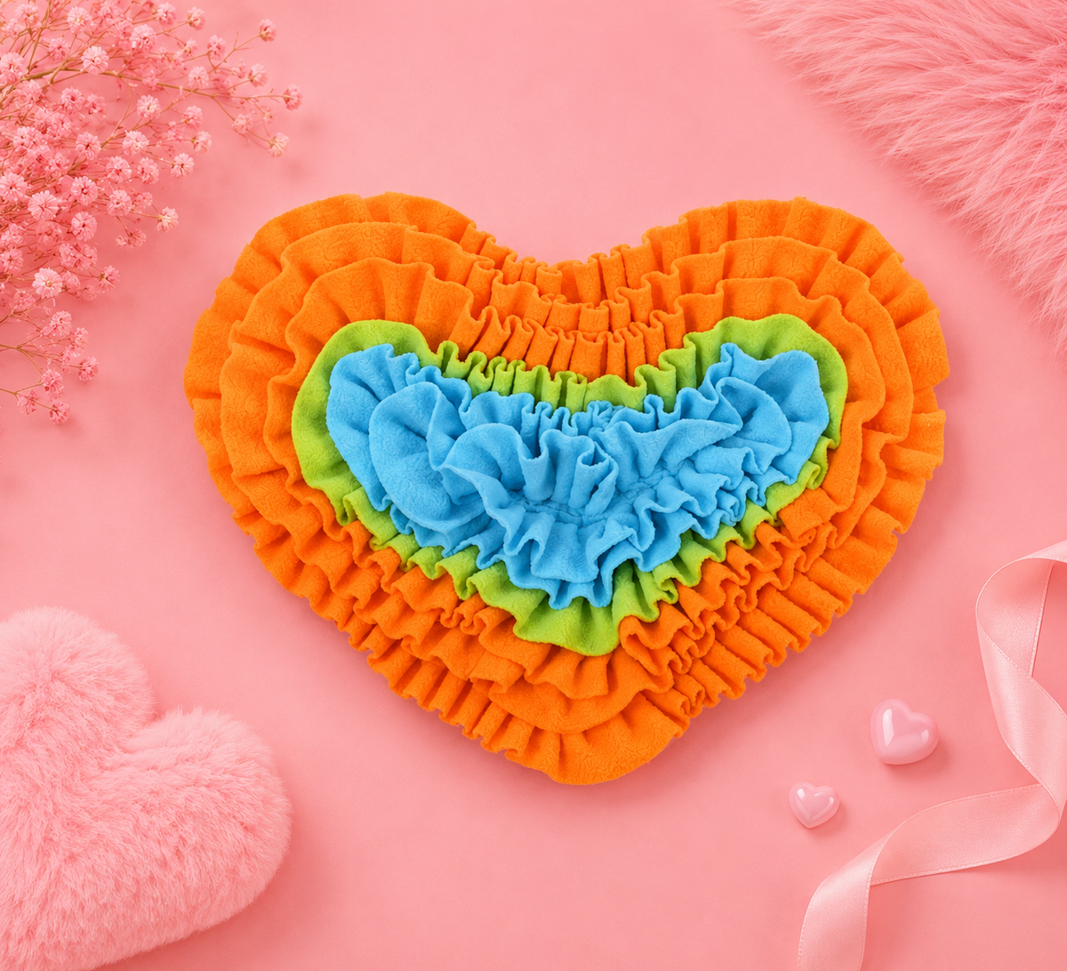 Heart-Shaped Snuffle Mat for Dogs | Interactive Enrichment Feeding Mat